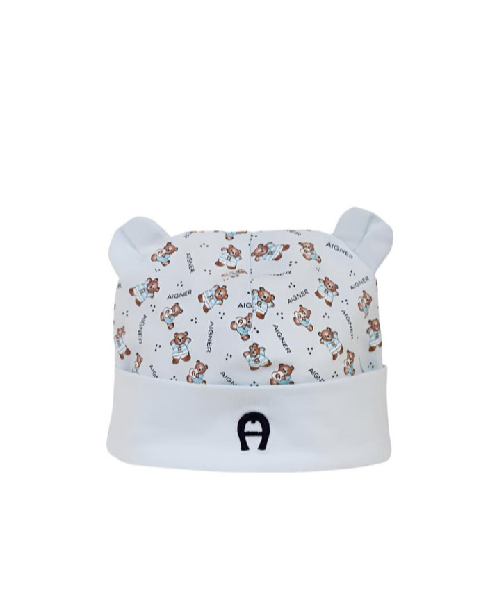 Aigner Teddy-bear Print Beanie In White