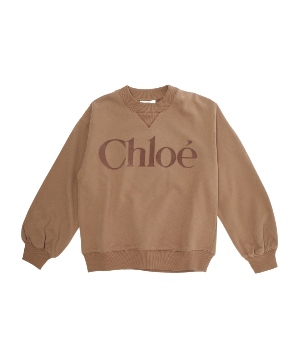 Chloé Logo-print Sweatshirt In Brown