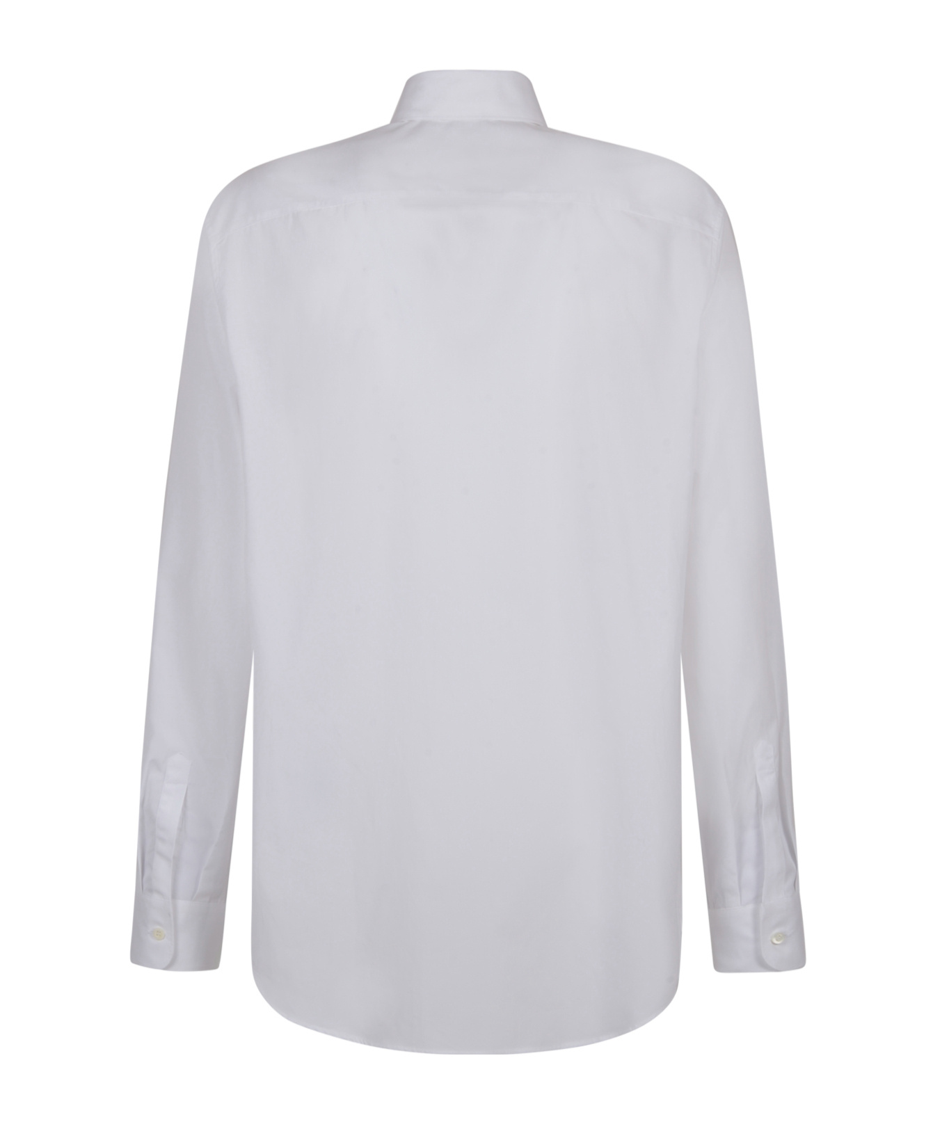 Prada Lapel Long-sleeved Shirt In White