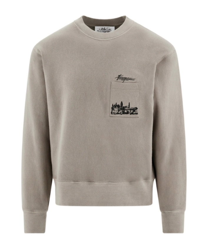 Ferragamo Back To Earth - Tuscany Print Sweatshirt In Gray