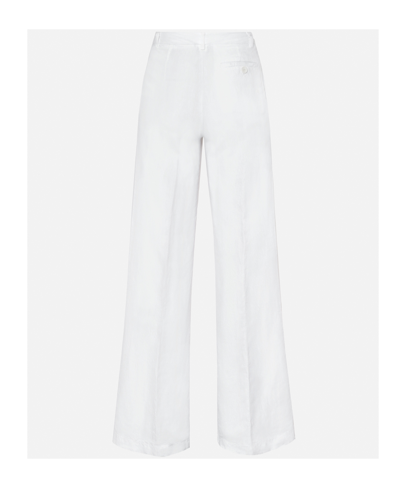 Aspesi Creased Casual Pants In White