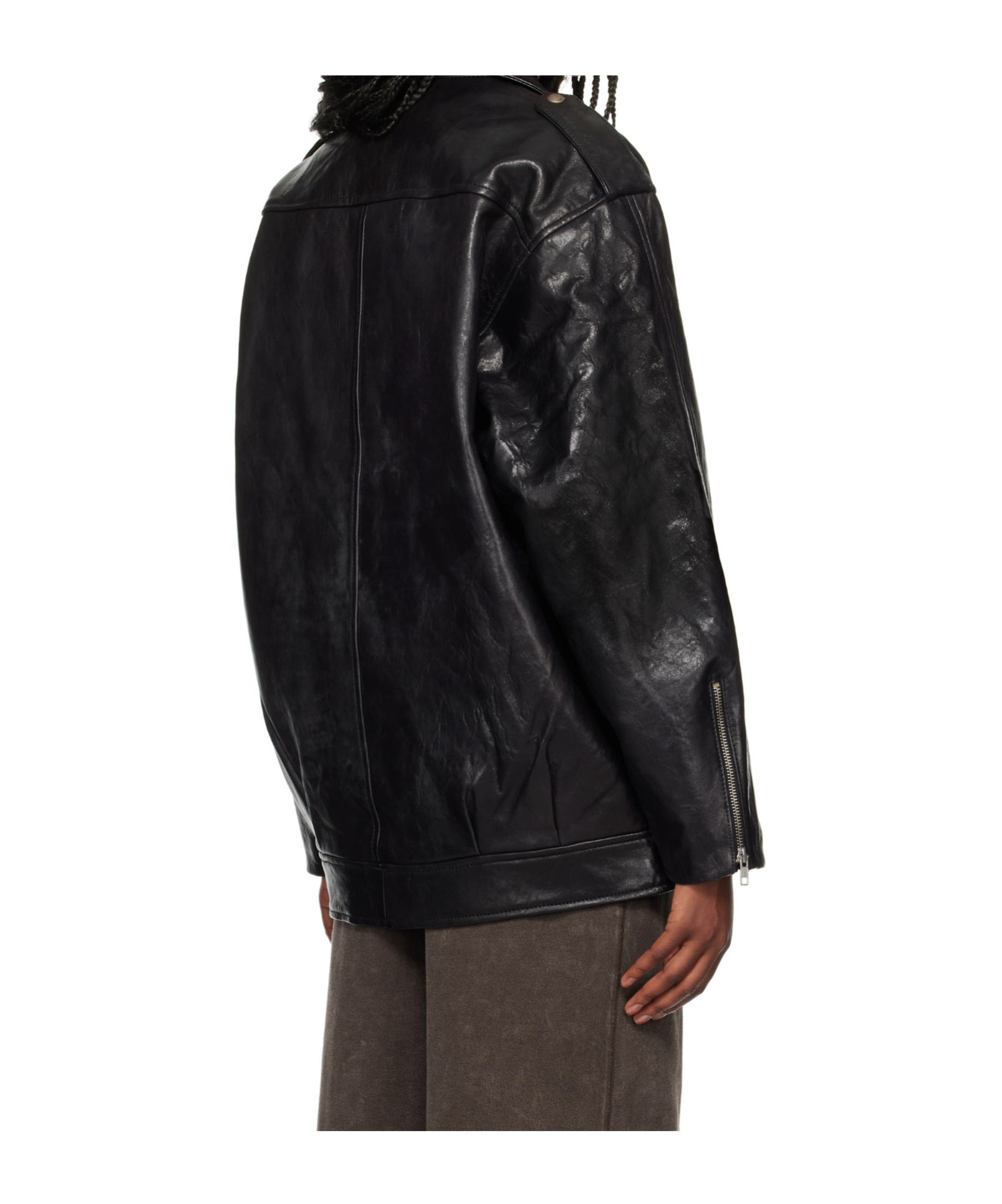 R13 Elongated Motorcycle Jacket Black In Black