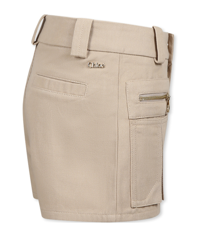 Chloé Organic Cotton Shorts In Nude