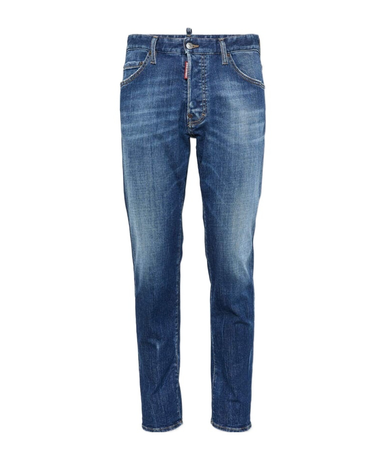Dsquared2 Jeans Skinny A Vita Media In Blue