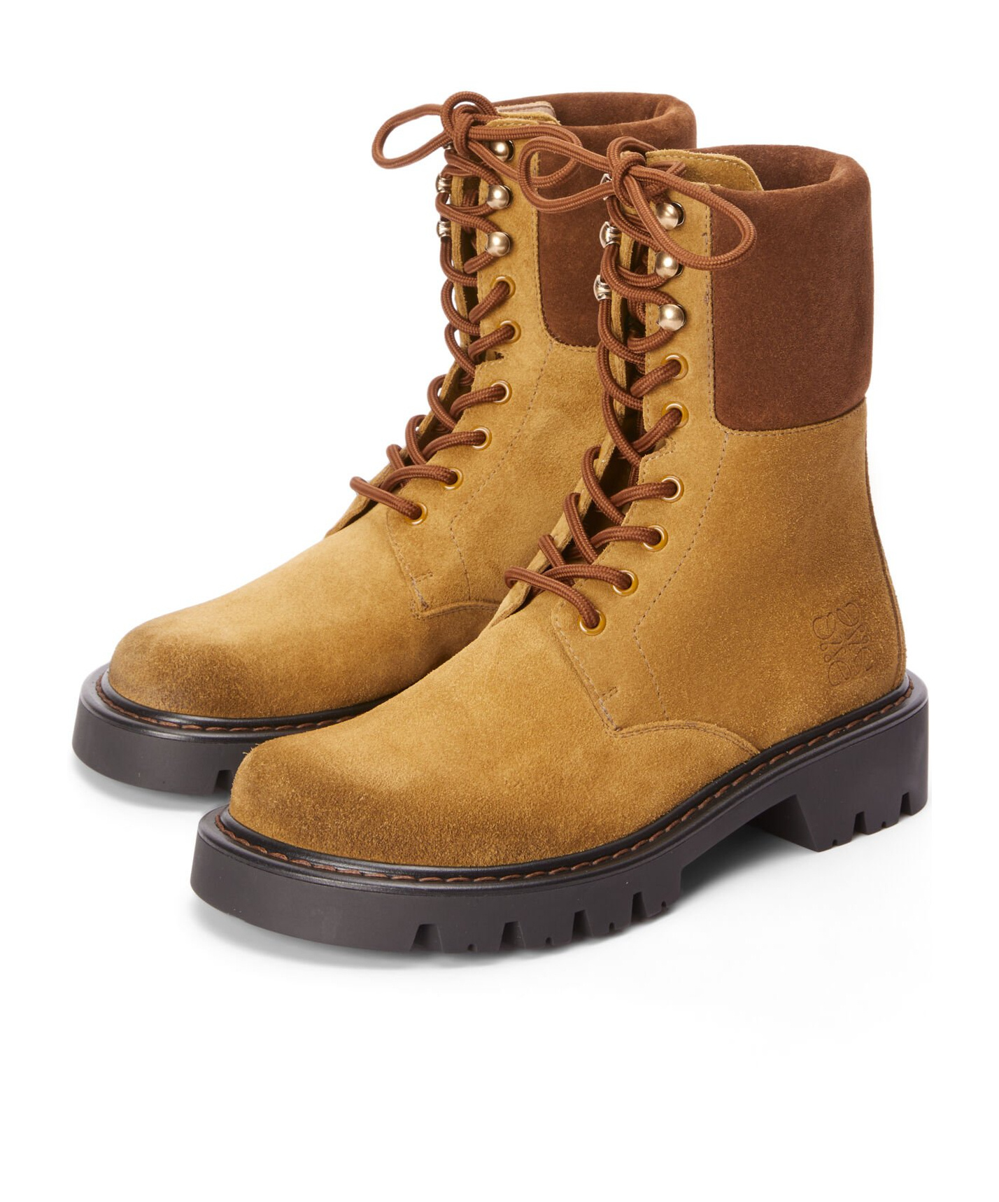 Loewe Lacing Short Boots In Brown