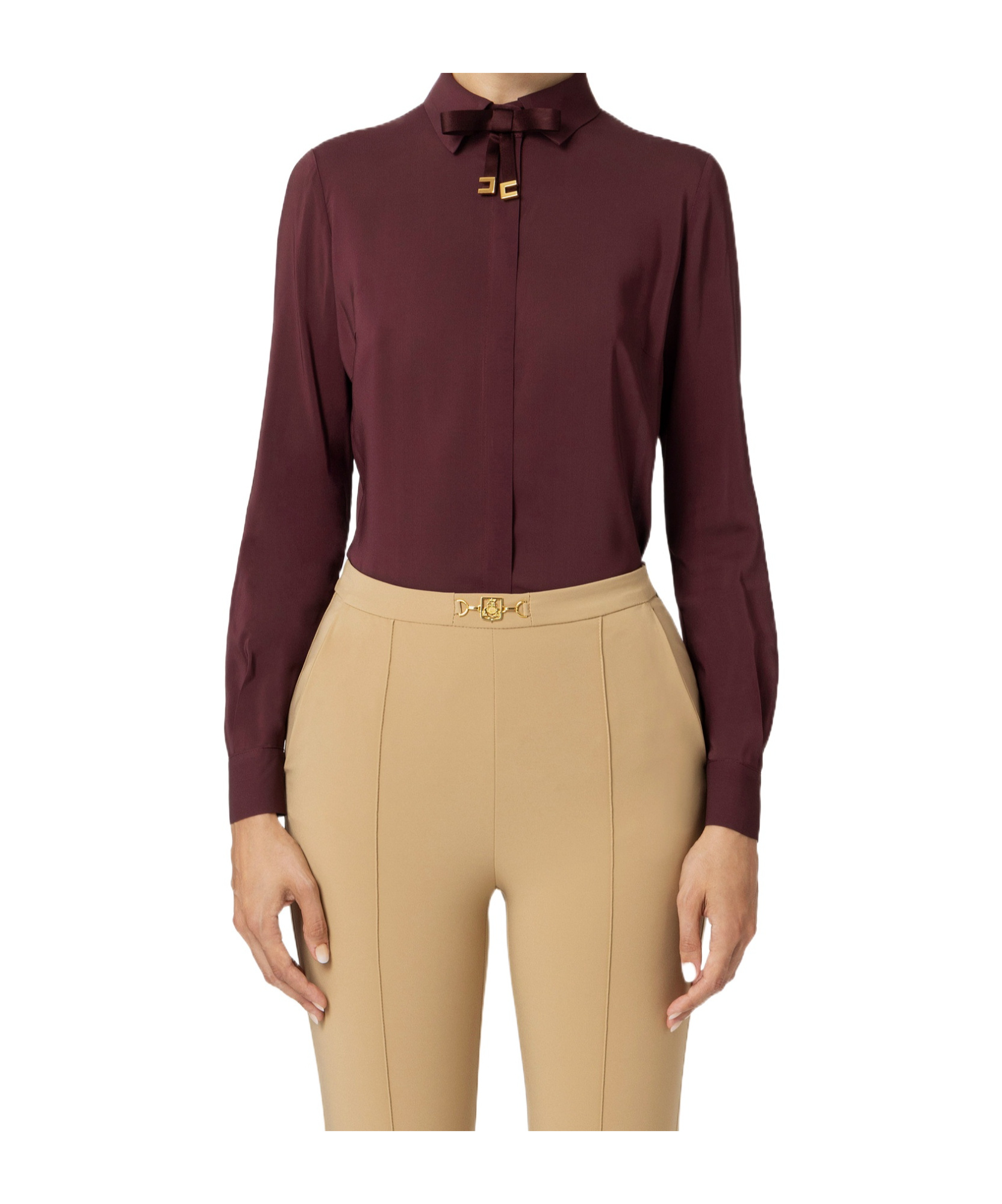 Elisabetta Franchi Pussy-bow Blouse In Red