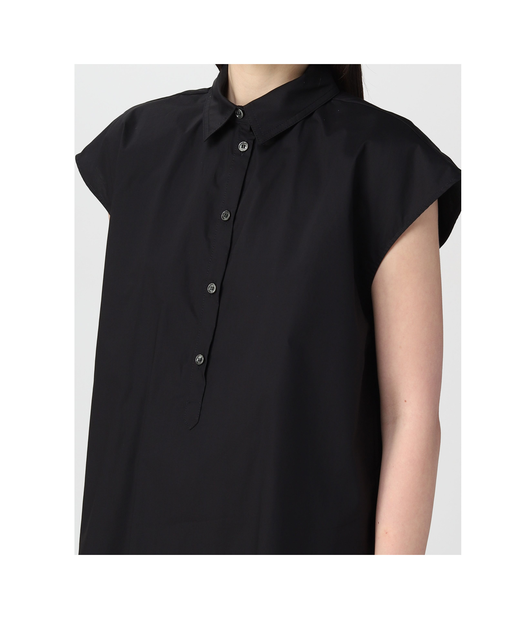 Woolrich Cap-sleeved Buttoned Shirt In Gray