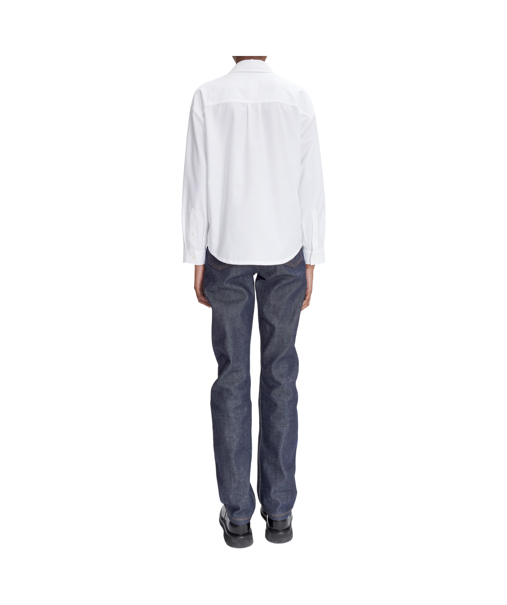 Apc A.p.c. Long-sleeved Straight-hem Shirt In White