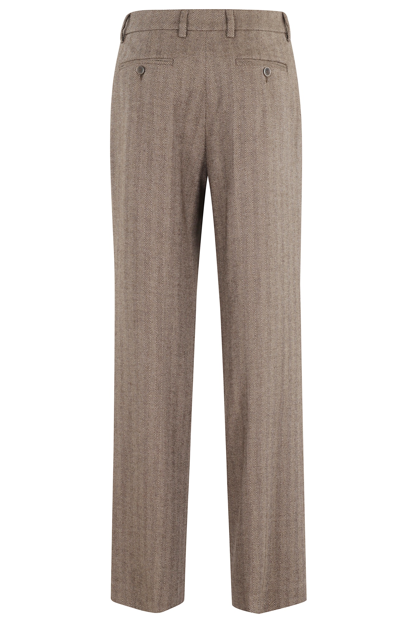 Seventy Herringbone Tailored Trousers In Brown