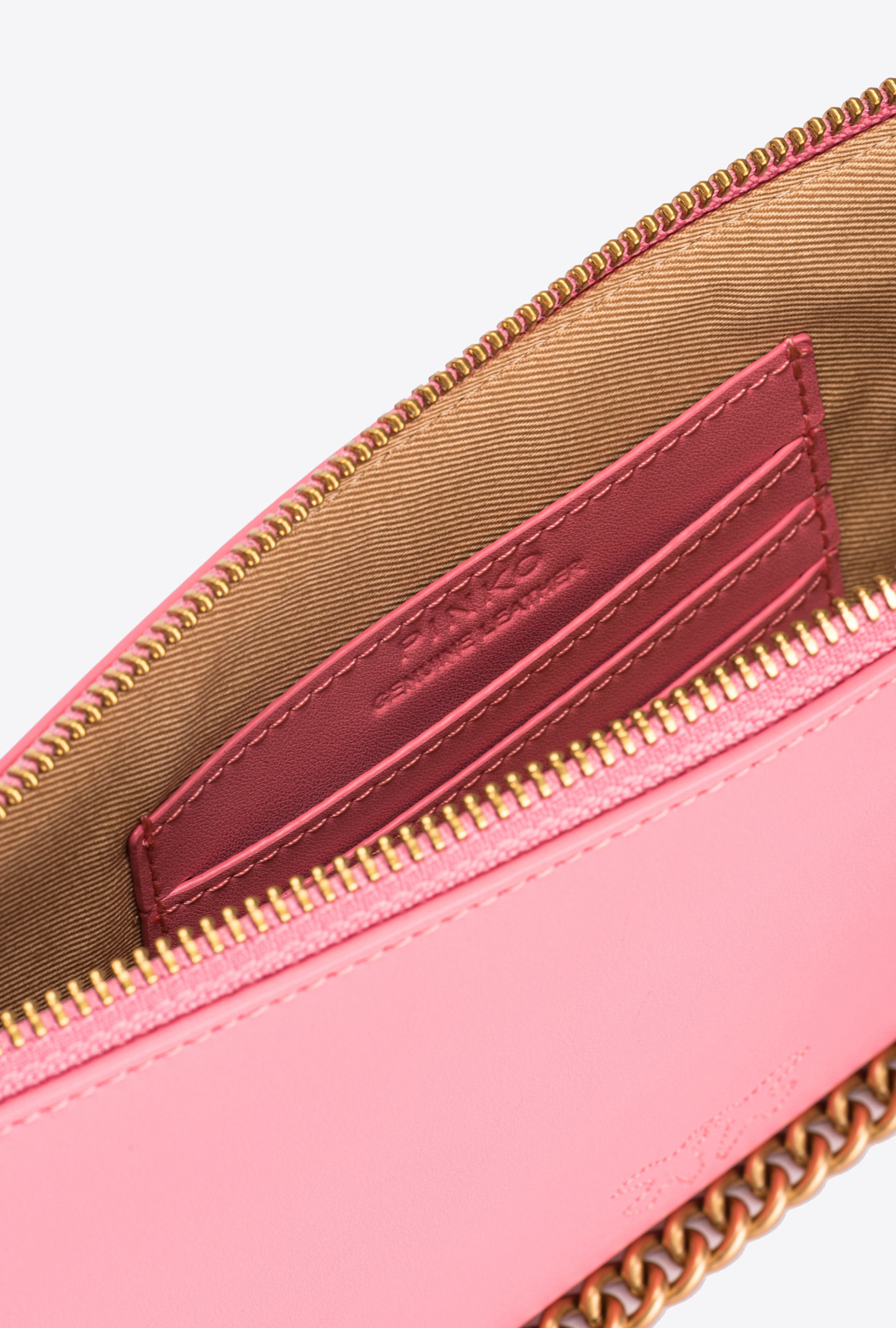 Pinko Chain Zipper Shoulder Bag In Pink