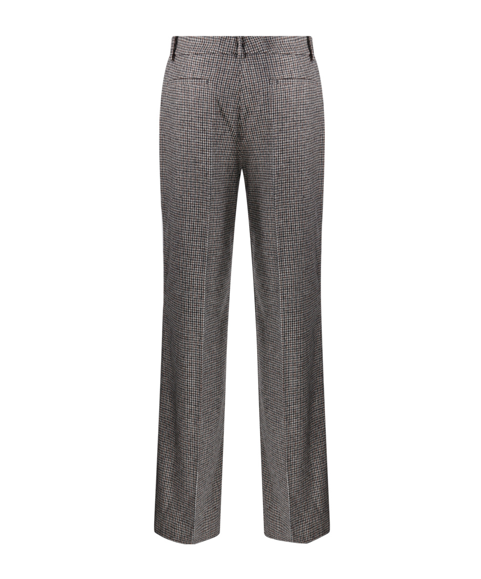 P.a.r.o.s.h Trousers With Houndstooth Pattern And Belt Loops In Gray