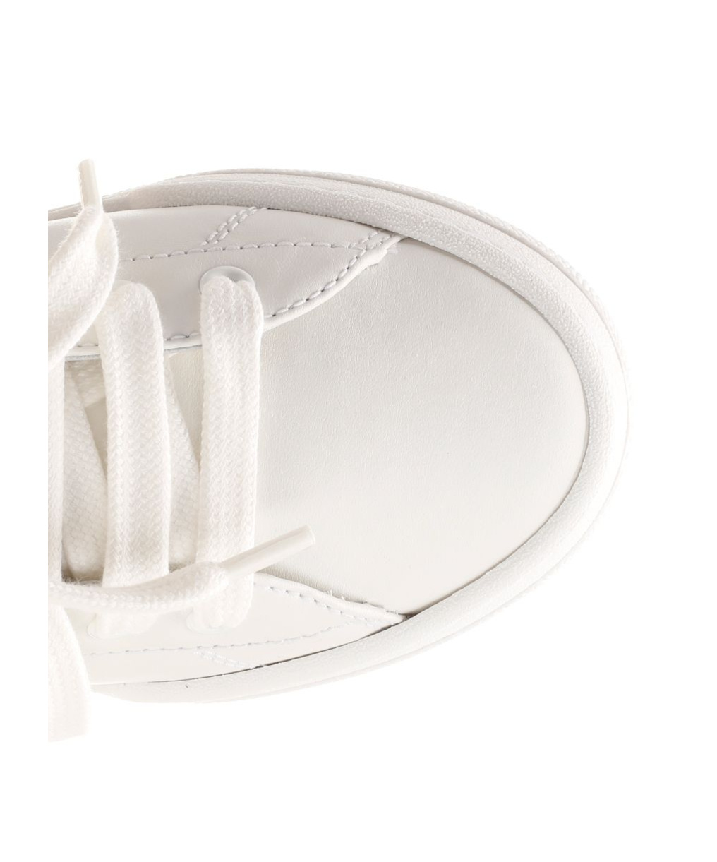 Shop Miu Miu Leather Sneakers In White