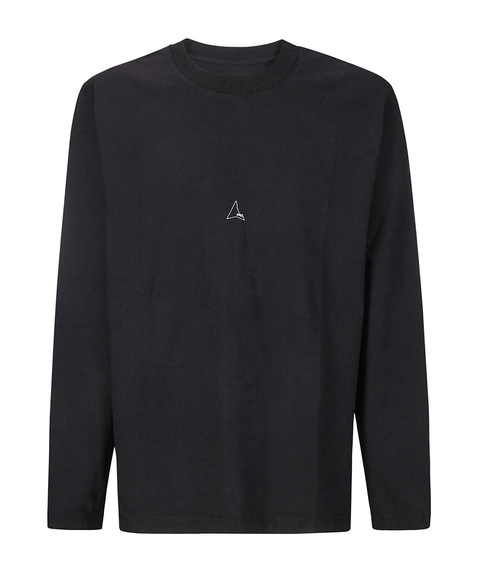 Roa Cotton Crew-neck Long Sleeve T-shirt In Black