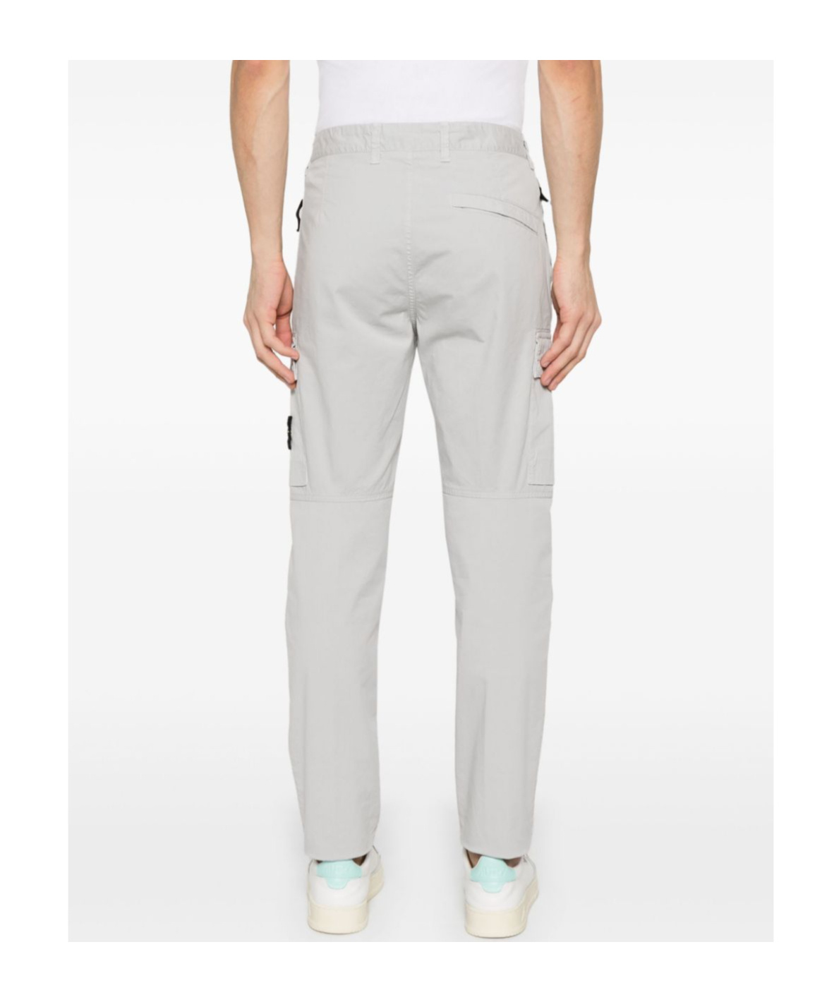 Stone Island Tapered Leg Cargo Trousers In Gray