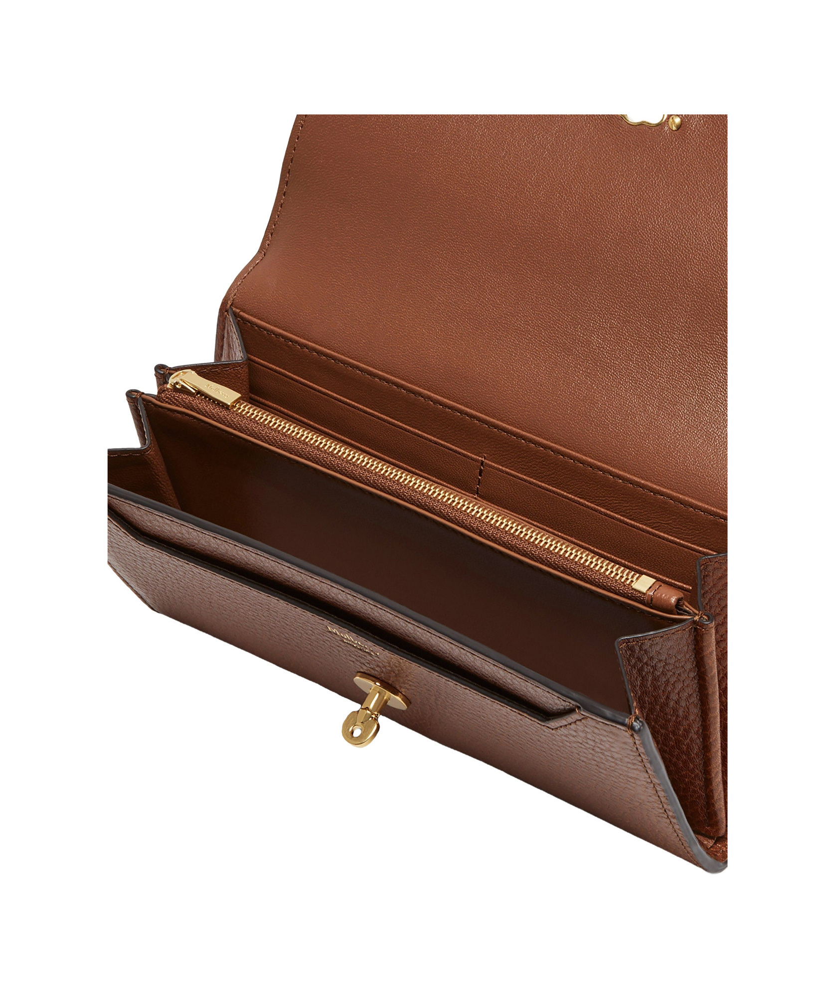 Mulberry Darley Pebbled-effect Wallet In Brown