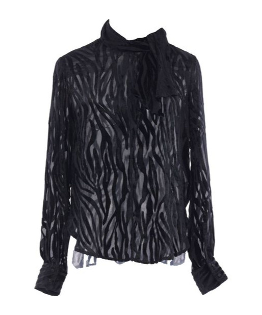 Isabel Marant Scarf Detail Long Sleeve Top In Black