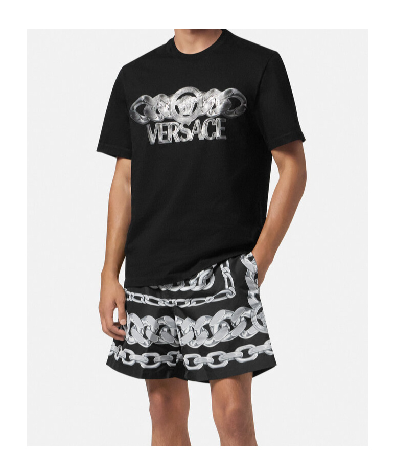 Versace Medusa Chains Swim Shorts In Black
