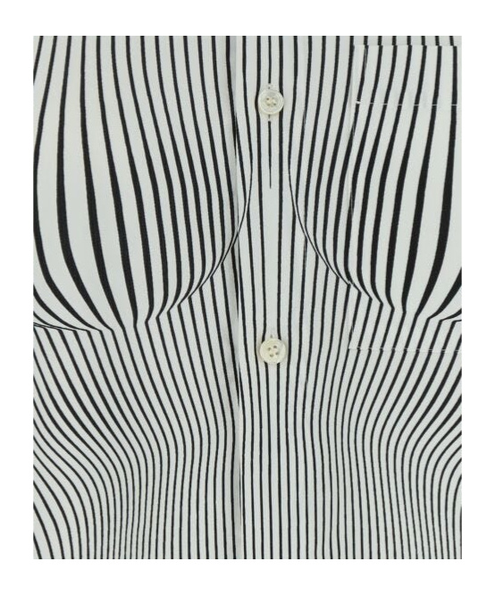 Jean Paul Gaultier Petit Grand Pinstripe Body Morphing Nylon Shirt Black And White In Gray