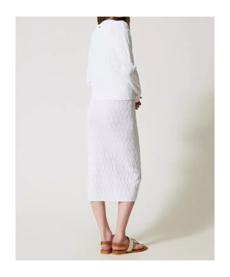 Twinset Lozenge Skirt In White