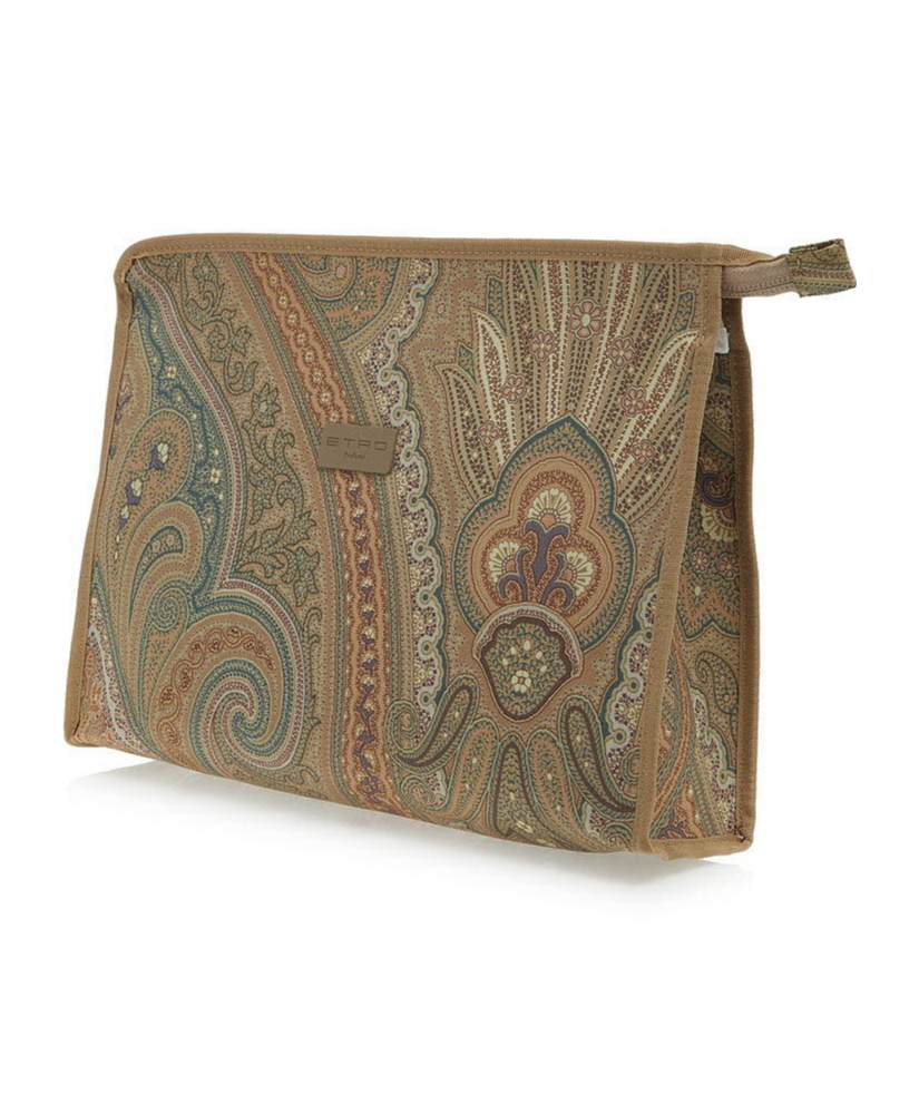 Etro Zippered Clutch In Brown