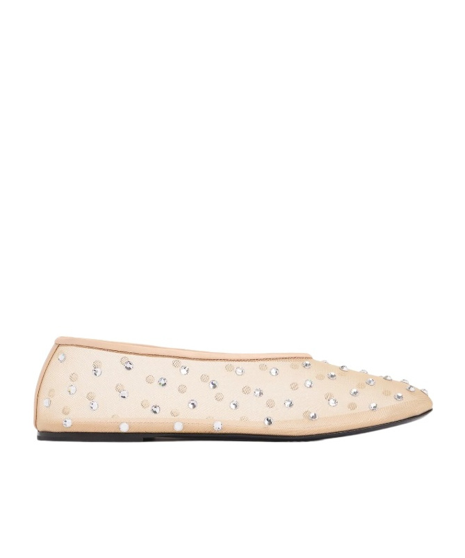 Khaite Marcy Crystal-embellished Mesh Ballet Flats