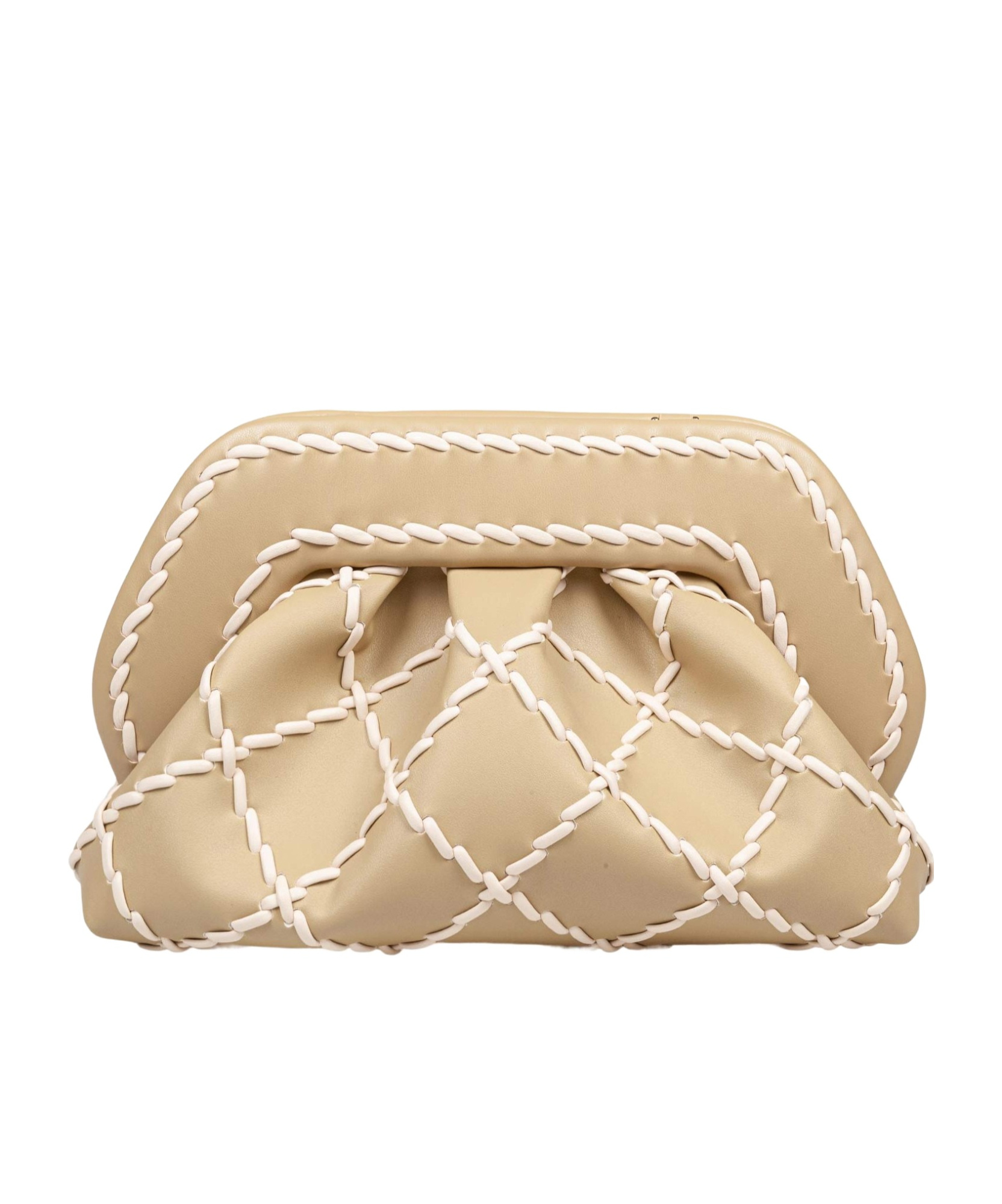 Themoirè Magnetic Clasp Clutch In Nude