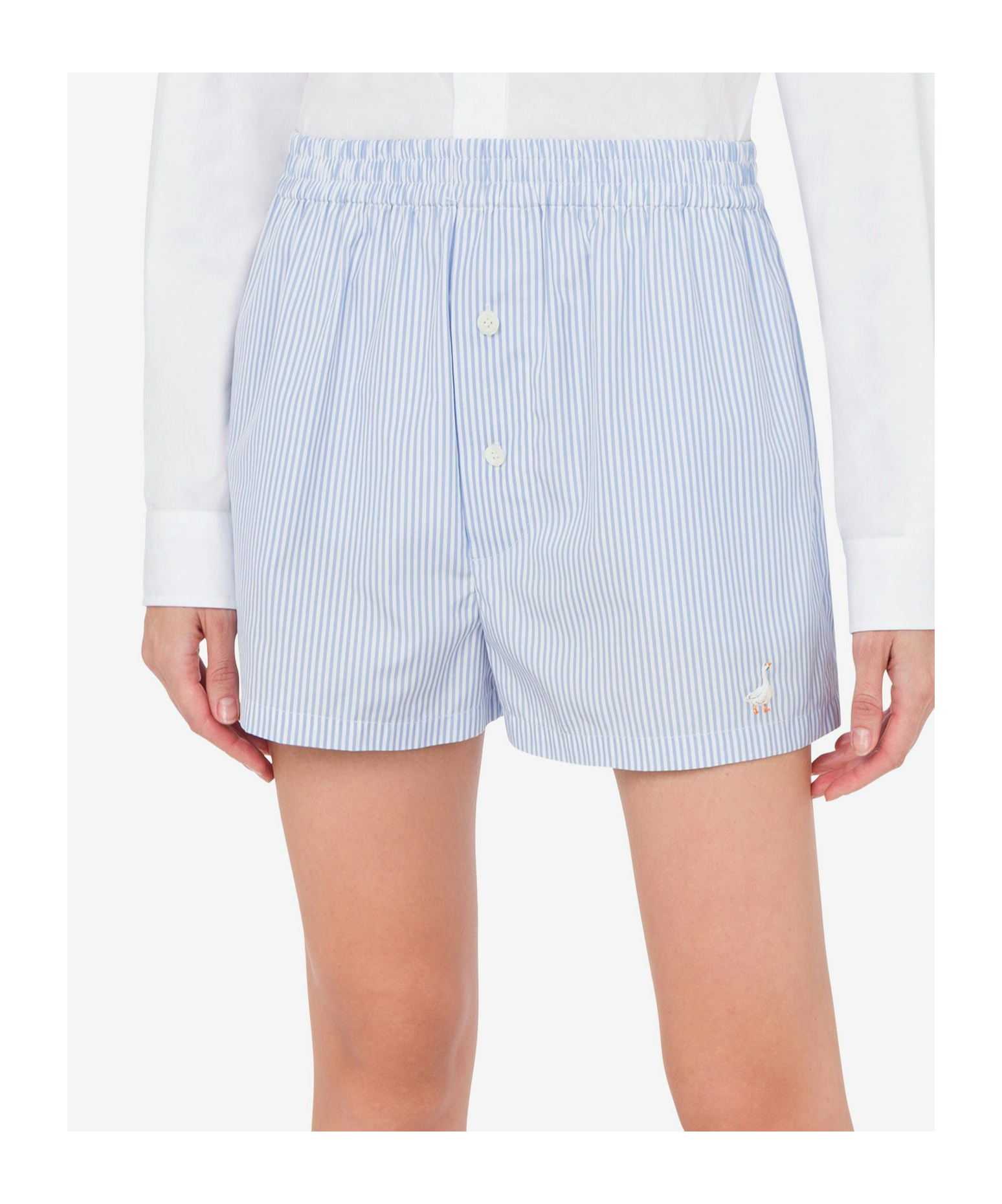Moschino Striped Shorts In Blue