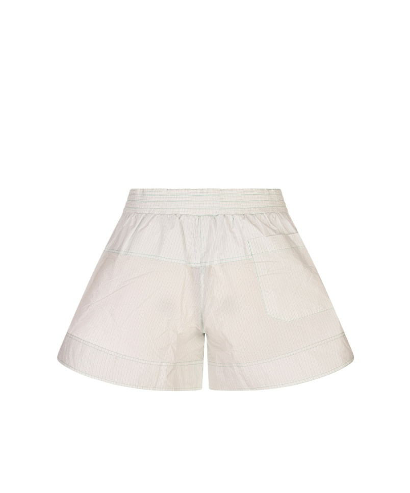 Rabanne Striped Contrast Stitching Shorts In White