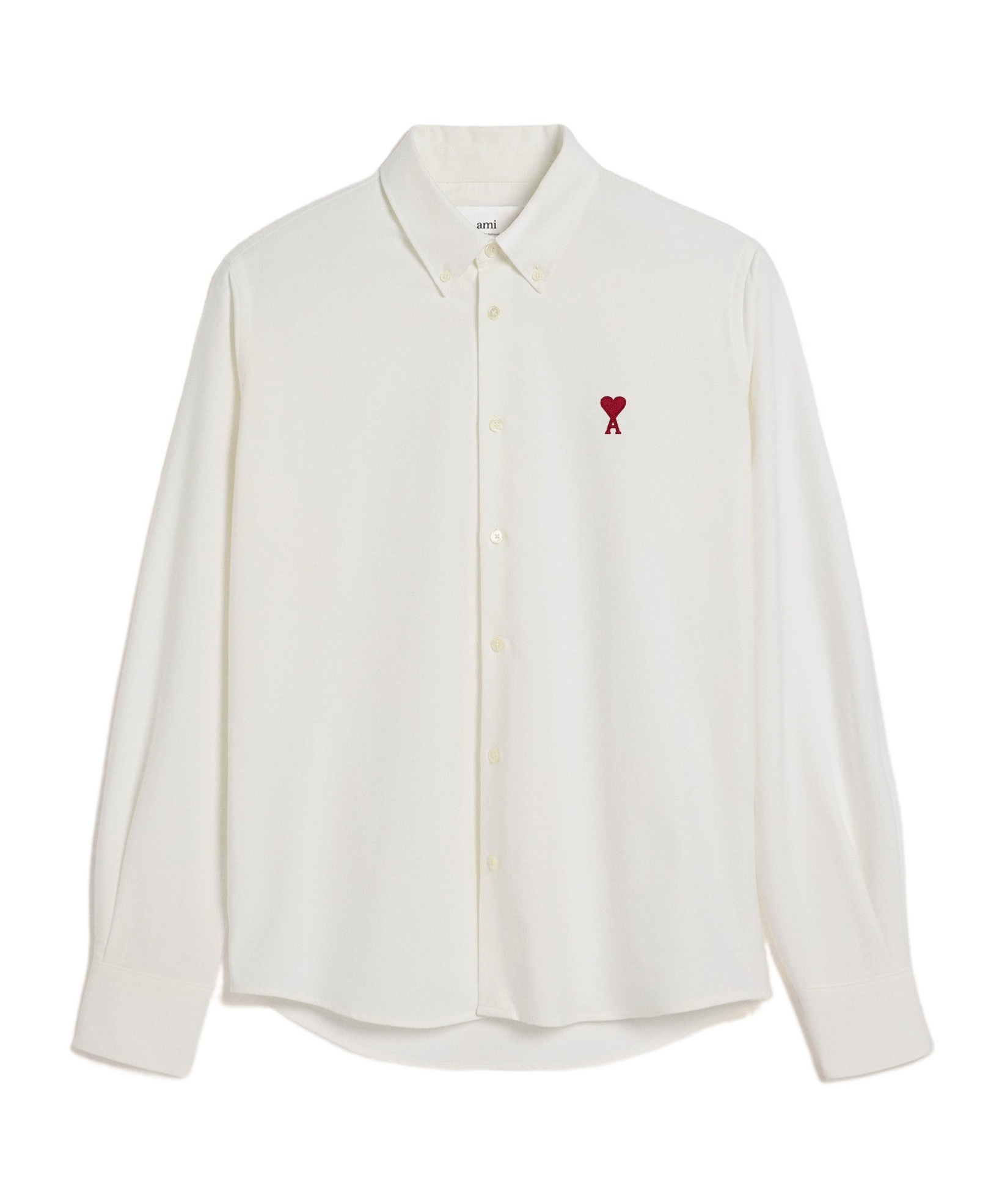 Ami Alexandre Mattiussi Ami Classic Button-down Shirt With Heart Logo In White