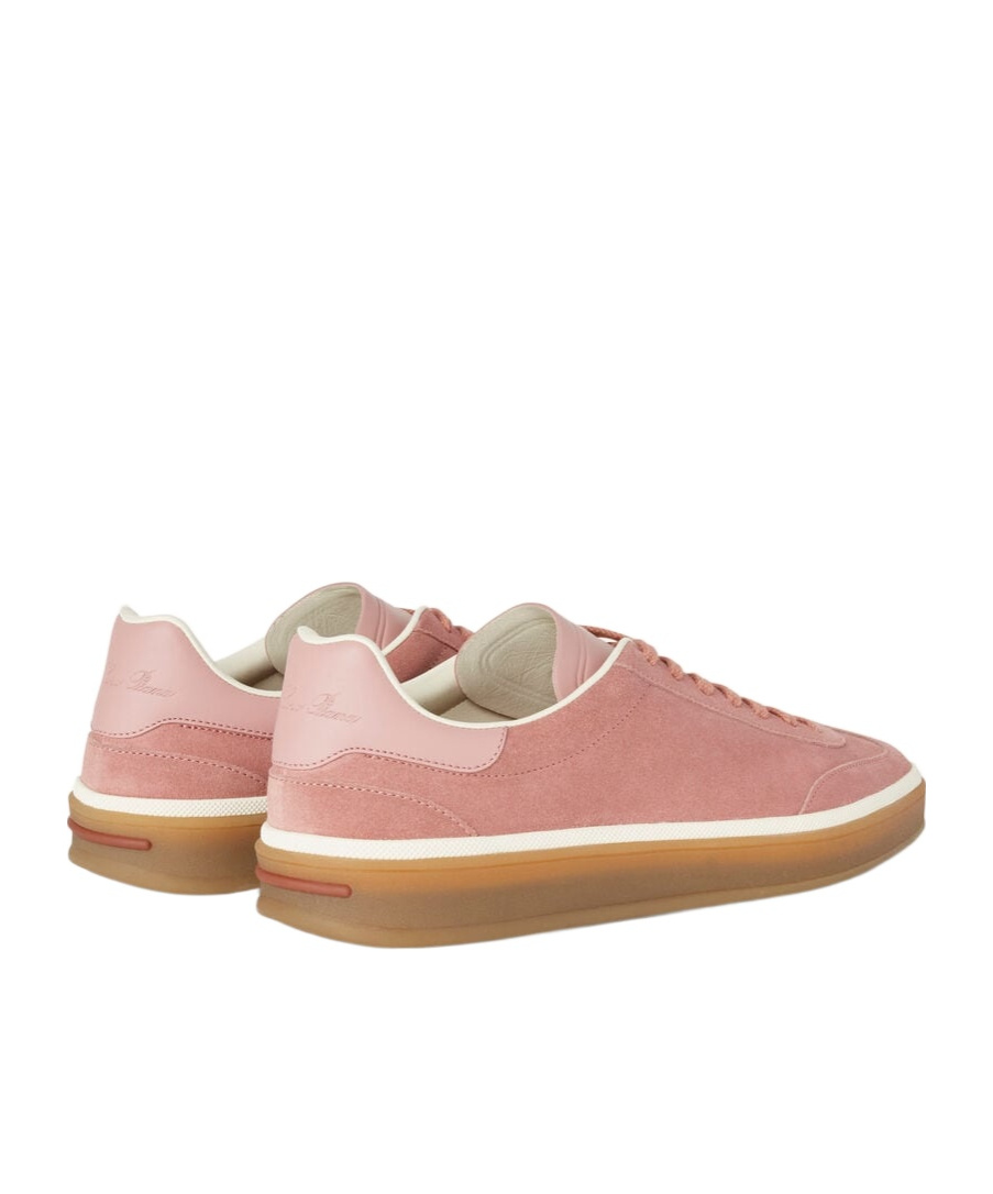 Loro Piana Mixed Leather Low-top Tennis Sneakers In Cherry Blossoms