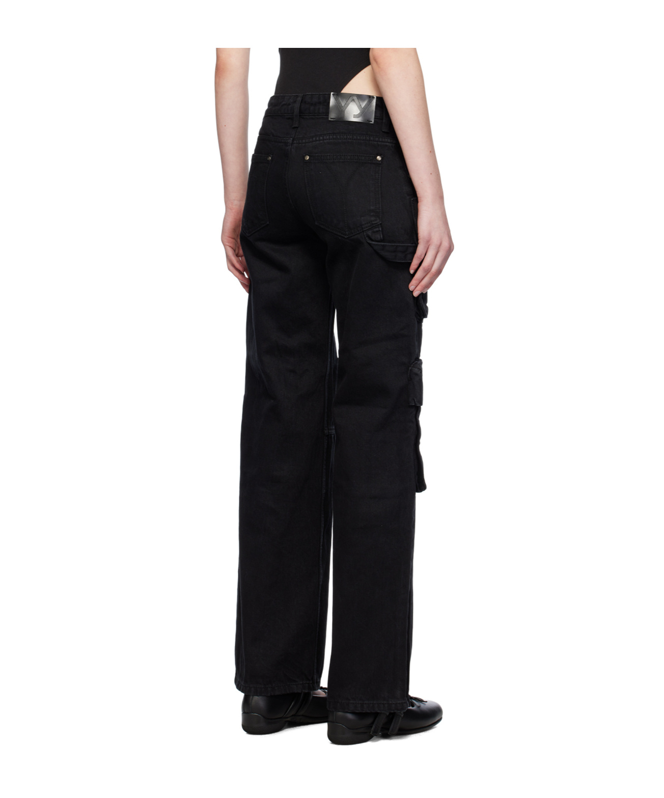 Open Yy Faded Jeans In Black
