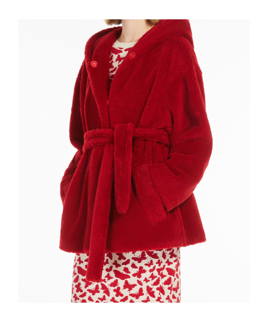 Weekend Max Mara Long-sleeved Wool Coat In Red