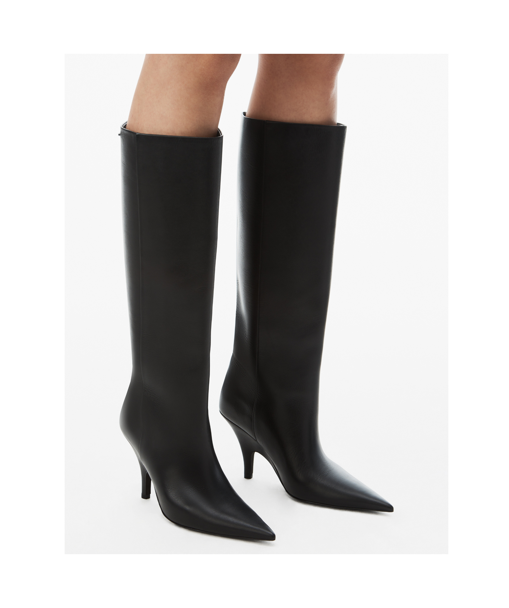 Alexander Wang Diablo Tall Boot With Open Back In Leather In Black