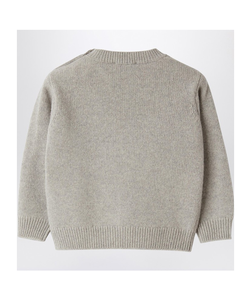 Il Gufo Babies Logo Intarsia Wool Sweater In Nude