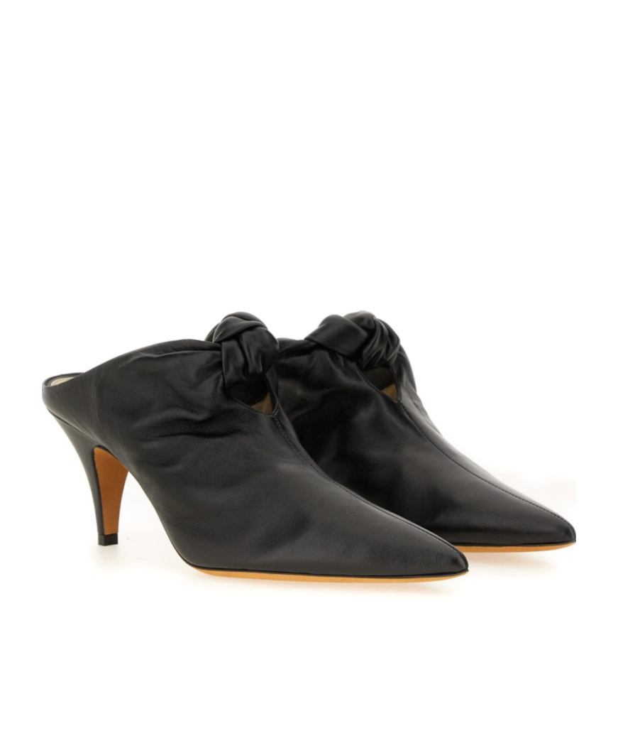 Khaite Rowan Leather Mules In Black