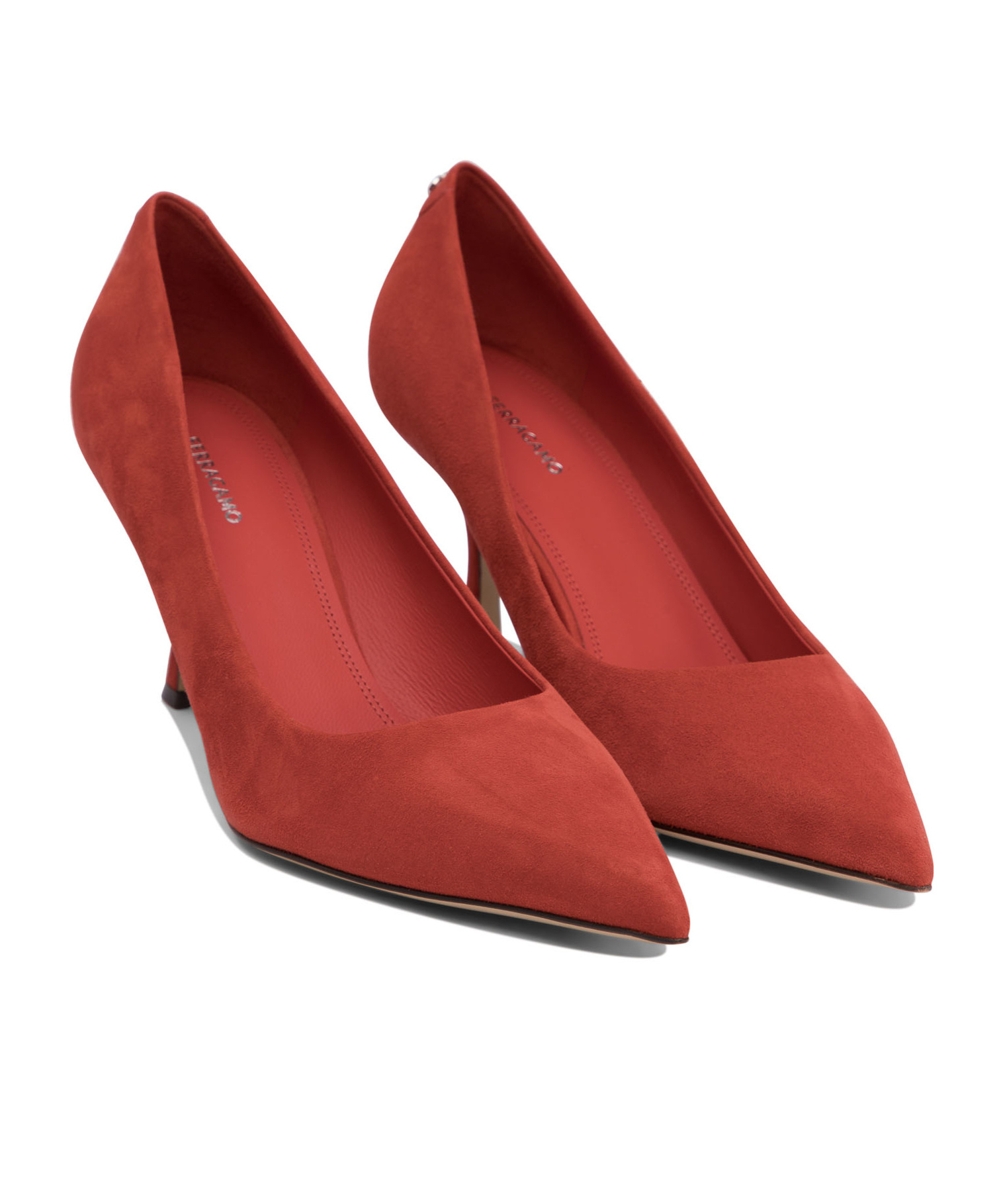 Ferragamo Classic Suede Pumps For Women In Red