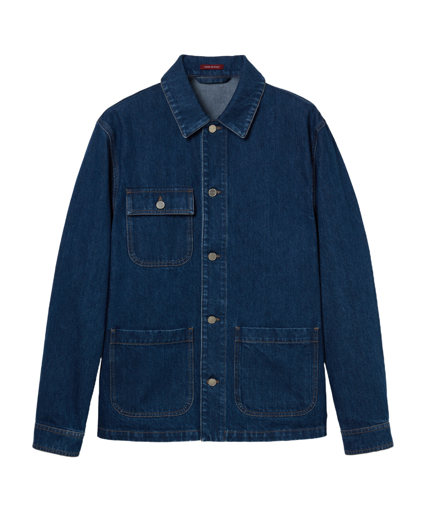 Gucci Denim Jacket With Chest And Front Pockets In Blue