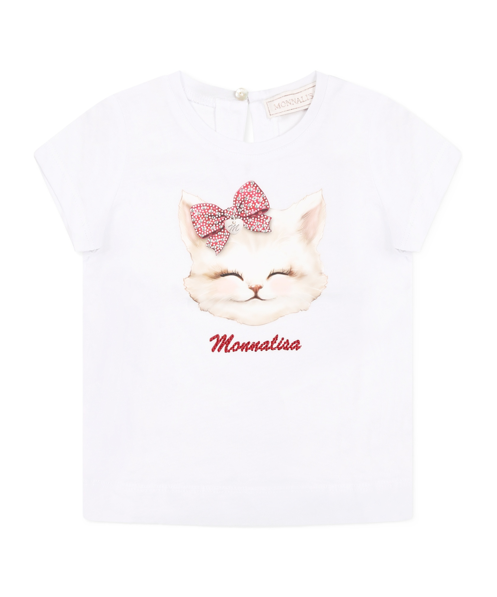 Monnalisa Round Neck T-shirt In White