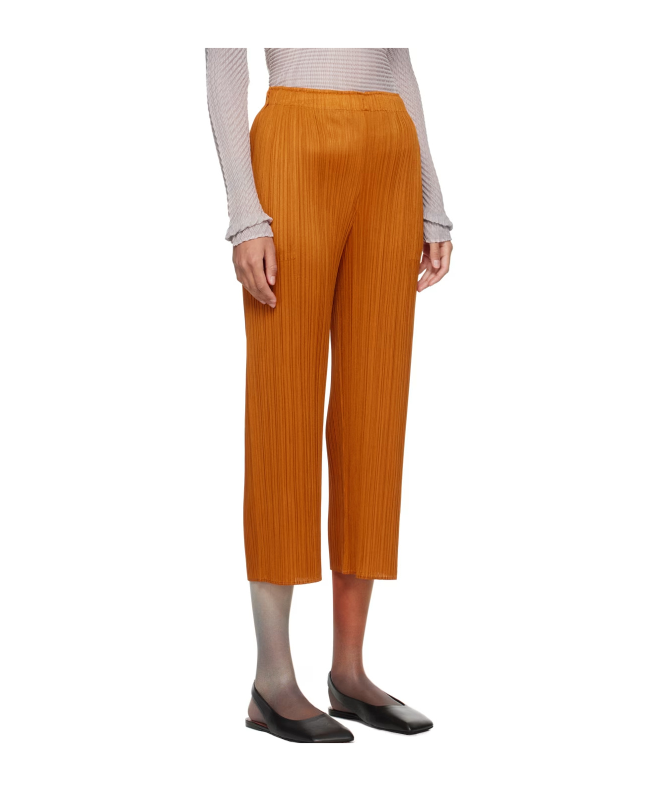 Issey Miyake Orange Monthly Colors April Trousers In Brown