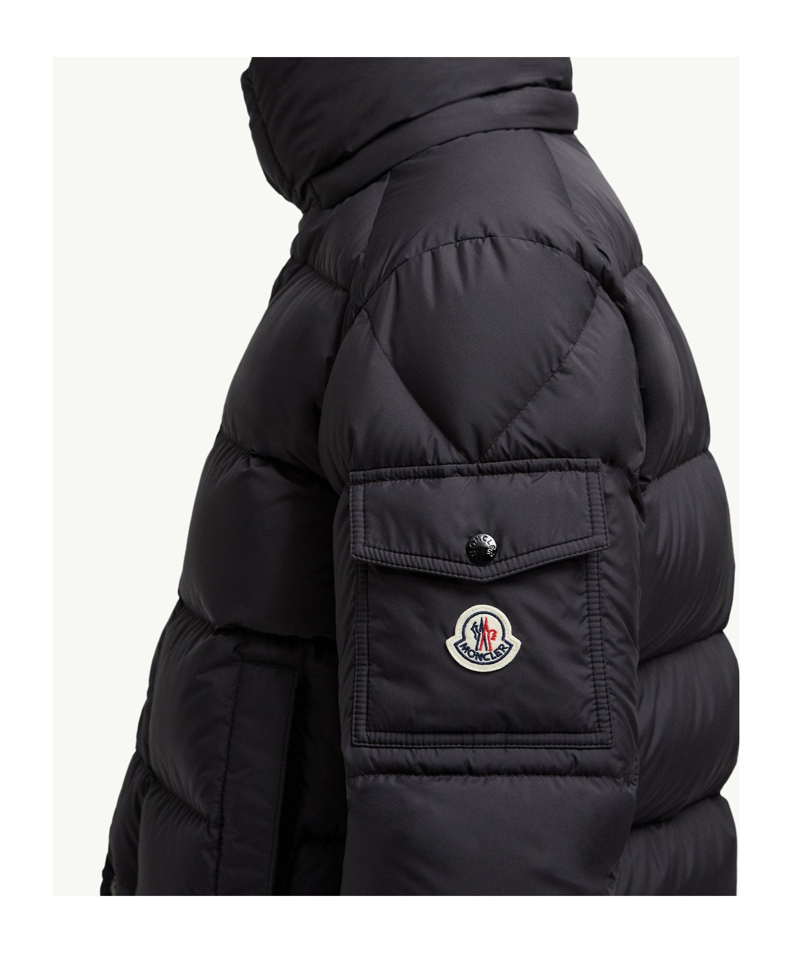 Moncler Maya 70 Hooded Short Down Jacket In Black