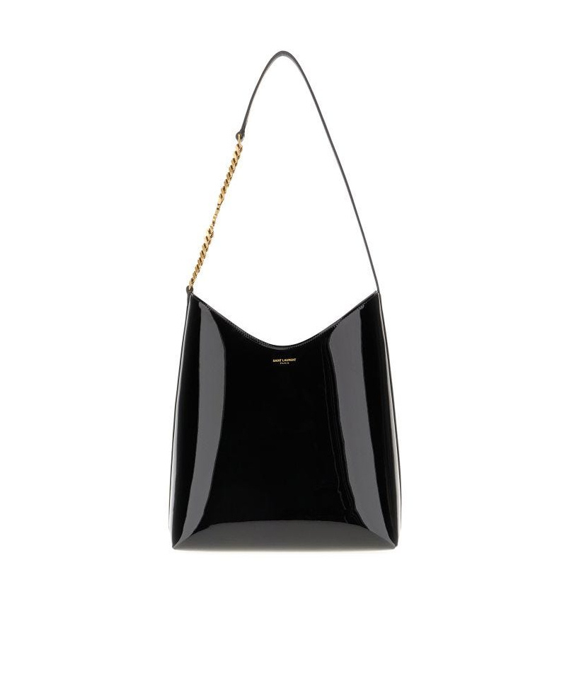 Saint Laurent Black Leather Rendez-vous Shoulder Bag In Black