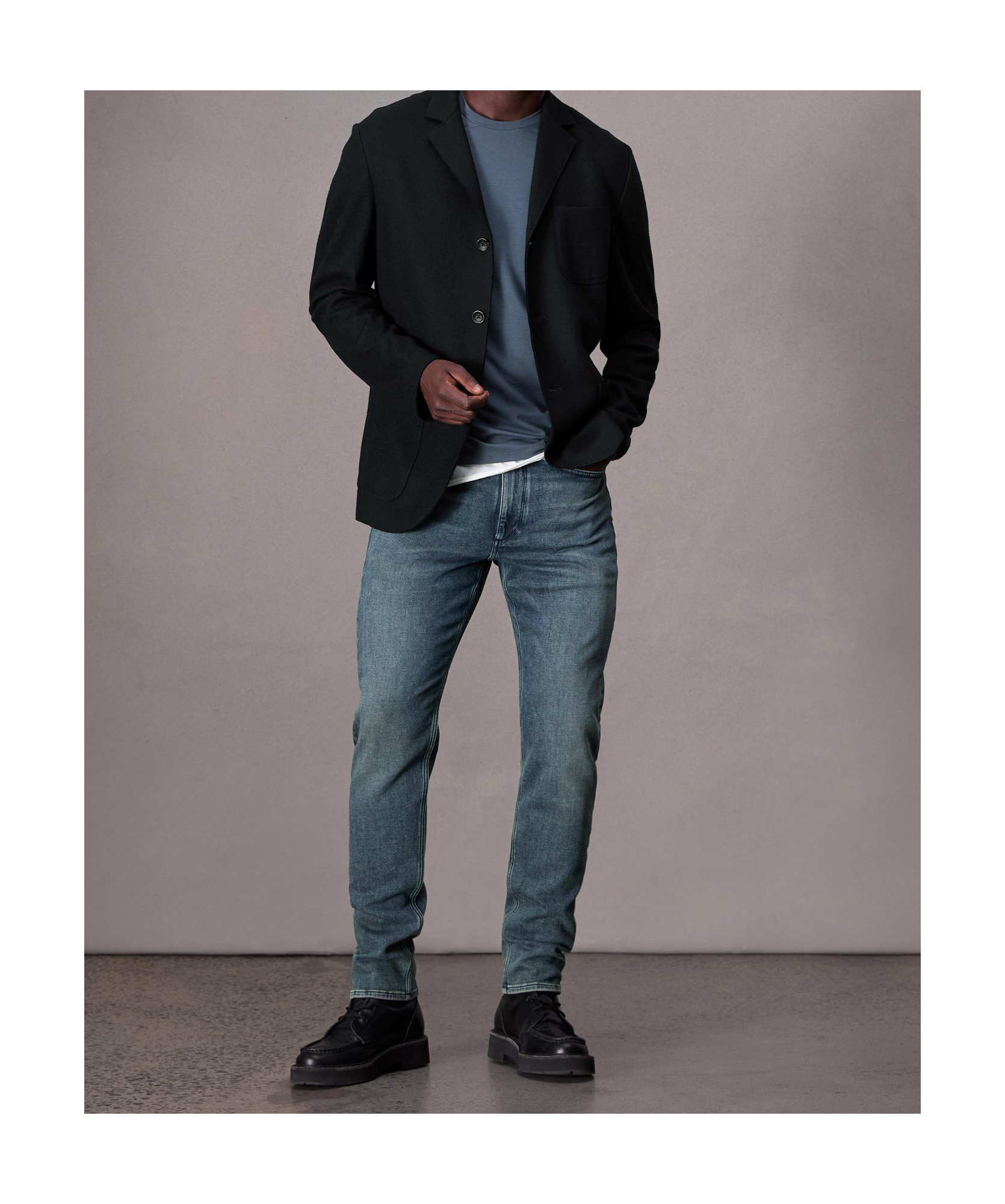 Rag & Bone Long-sleeved Suit Coat In Black