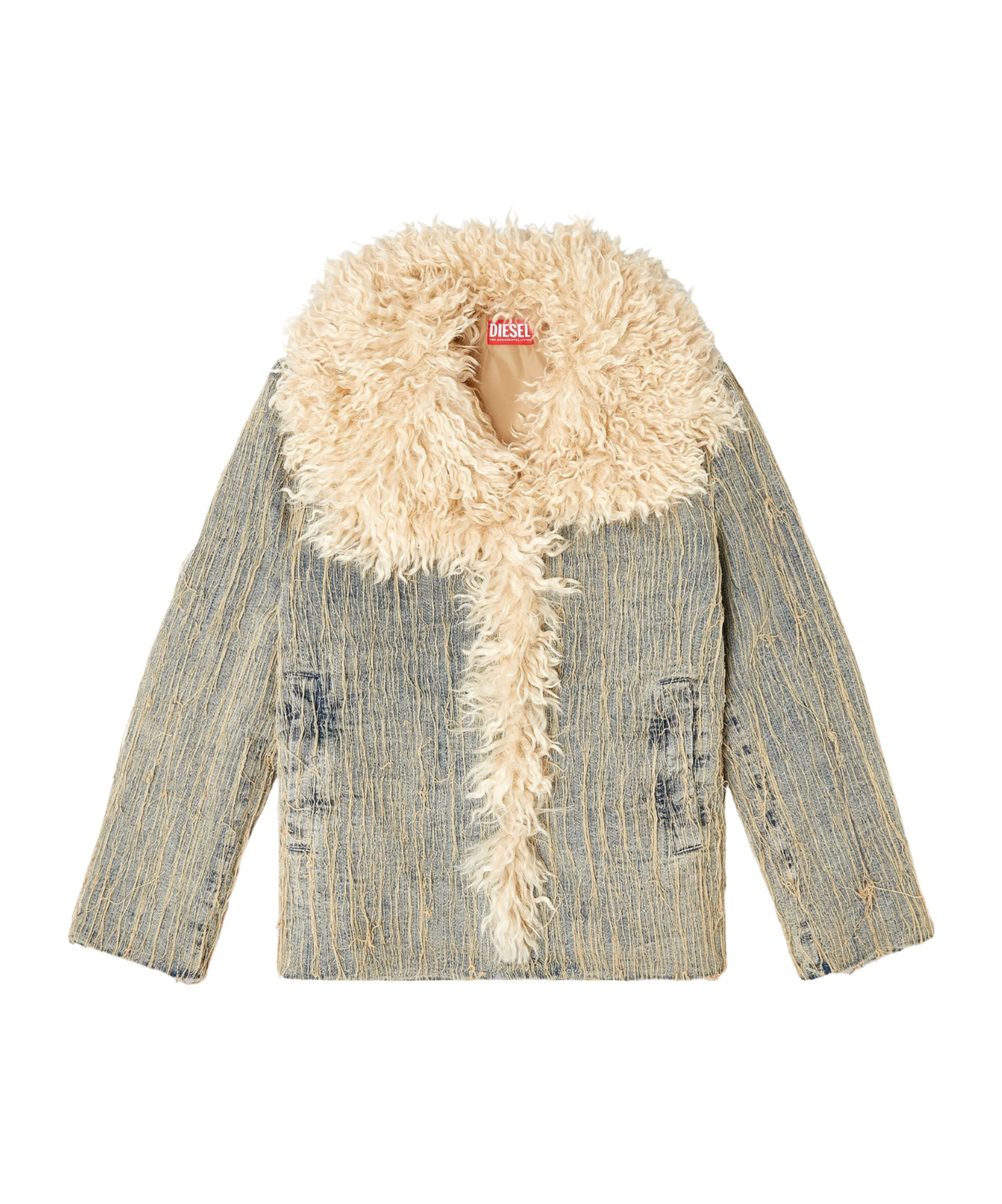 Diesel Jacket In Floating-thread Jacquard Denim In Gray