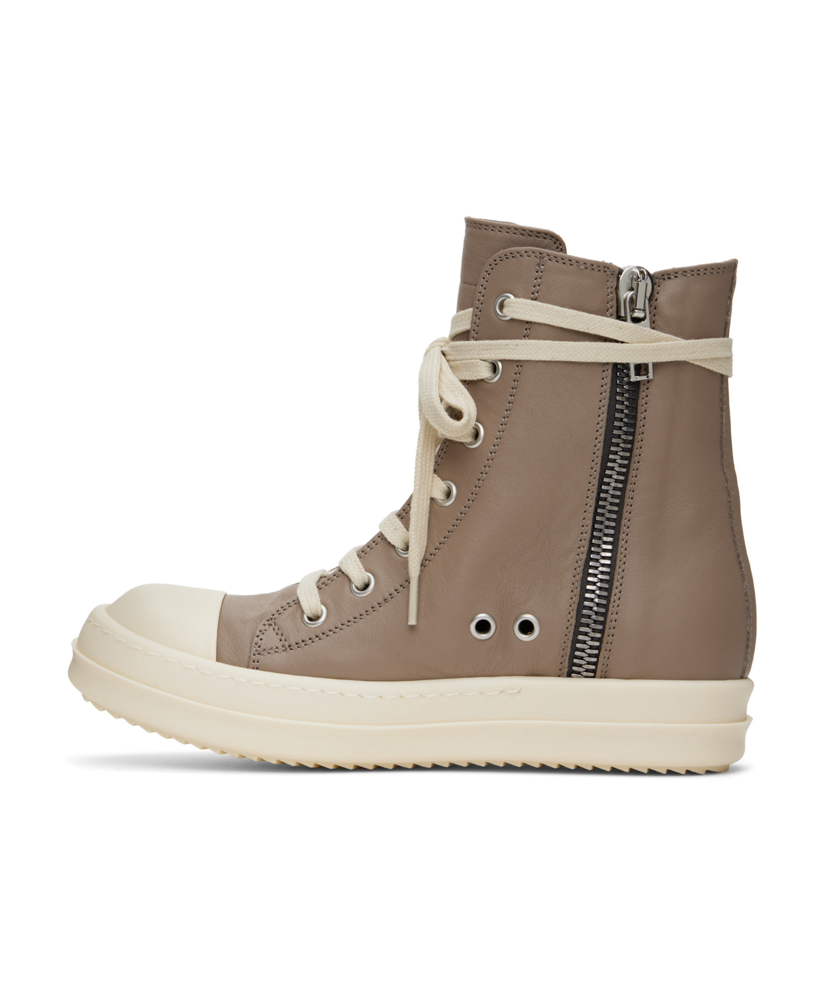 Rick Owens Hollywood High Top Sneakers Flesh And Milk In Neutral