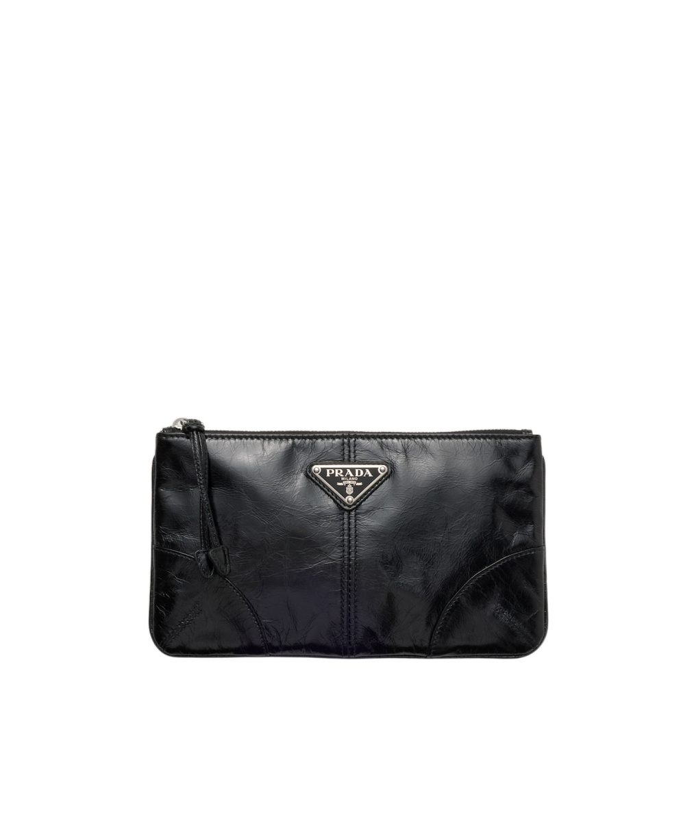 Prada Triangle-logo Wallet In Black