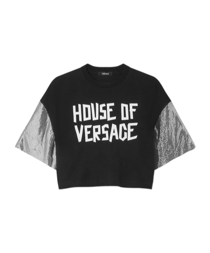 Versace Logo-print T-shirt In Black