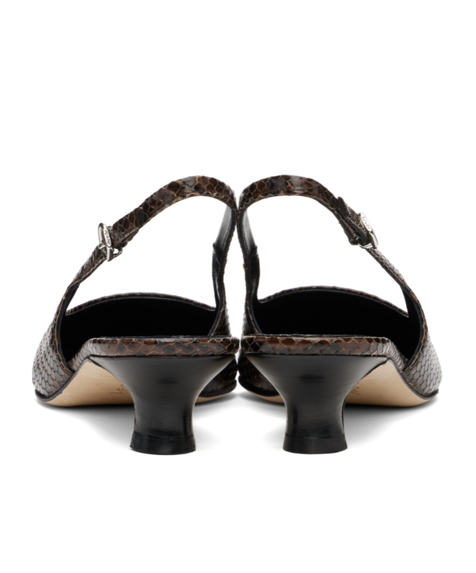 Aeyde Brown Catrina Heels In Black