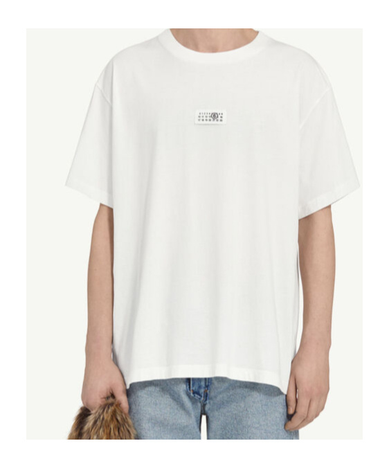 Mm6 Maison Margiela Mm6 By Maison Margiela Minimalist Logo Short Sleeve T-shirt In White