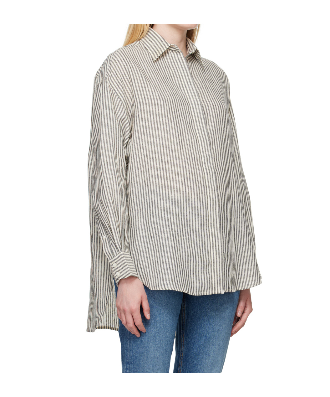 Rag & Bone Striped Long-sleeved Shirt In White