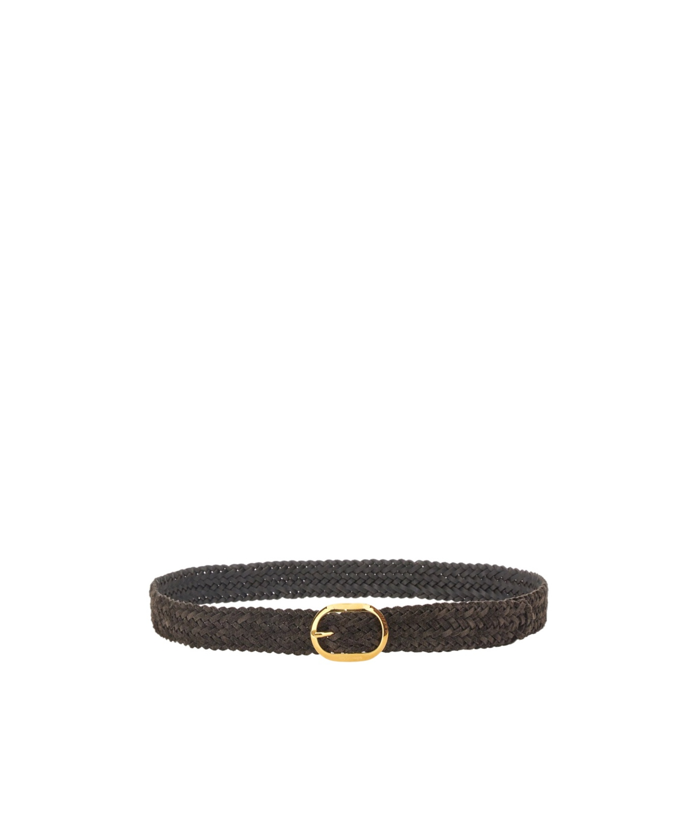 Tom Ford Woven Leather Belt For Men In Black